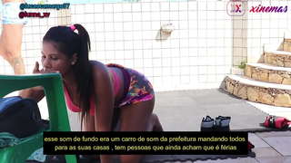 Neklaužada žmona pilnas raguotas po treniruotės sėdėjo yummy, talentingas imtis pieno pūlingas