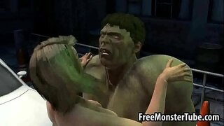 Foxy 3D blond babe kry fucked hard deur Die Hulk3-hoë 1